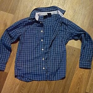 Wrangler Kids Navy Plaid Button Down Shirt